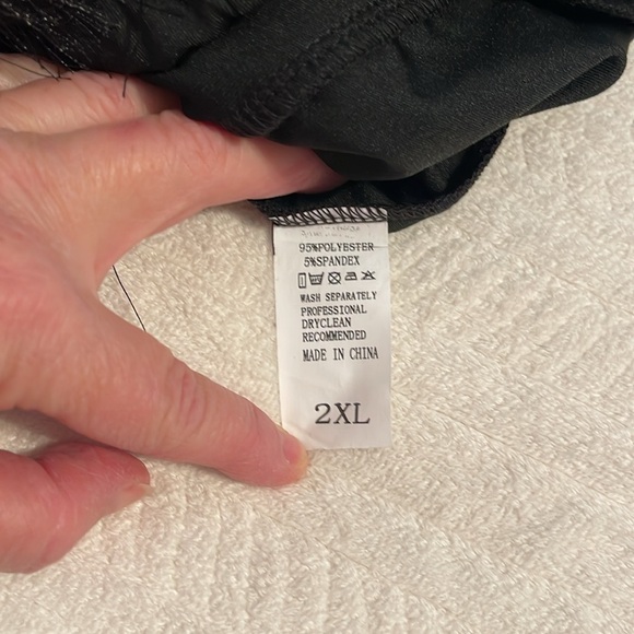 Fringe pants draw string size 2XL black NWOT - Picture 6 of 6